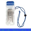 Clear Pvc waterproof bag with Blue zipper and pvc rope