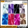 Clear back cover for iphone 4 plastic pc aluminium case