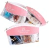 Clear pink vinyl cosmetic bag