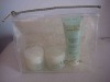 Clear pvc make up bag with zipper closure on top