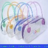 Clear pvc shopping bag for gift with zipper and handle
