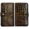 Coffee Crocodile Leather Protect Cover Case For Samsung Galaxy Note i9220