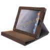 Coffee Smooth Leather Protector Stand Skin Cover For Apple iPad 2