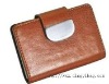 Coffee leather square mageet name card holder(name-card case,business card holder)