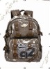 Coffee washed canvas school backpack