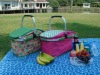 Collapsible Picnic Cooling Basket For Hot And Cold Food