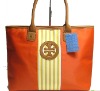 Color strip nylon waterproof handbag