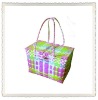 Colorful PE&PP woven lided picnic basket