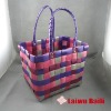 Colorful PE handmade woven handbag