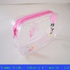 Colorful PVC cosmetic bag with pink zipper and your logo