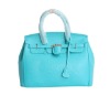 Colorful Patched Leather Tote Handbag