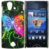 Colorful Shining Butterfly Design Plastic Cover Hard Case For Sony Ericsson Xperia Ray ST18i