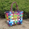 Colorful Shiny PE woven handmade shopper