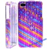 Colorful Stripes With Beautiful Snowflakes Design Front And Back Case For iPhone 4