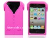 Colorful T-shirt Designer Silicone Case for iPhone4 4G, Pink