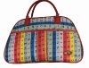 Colorful duffle Bag with leather strap
