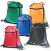 Colourful polyester drawstring backpack for promotion