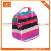 Colourful stripes,cute satin portable toiletry ziplock cosmetic packaging