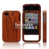 Combined engraved wood mobile phone case with soft lining