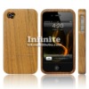 Combined wood carving case for iphone 4 with soft lining