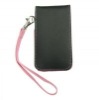 Compatible Leather Case with Strap for Phone (black and pink) (GF-AVC-364)