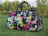 Complex printed polyester tote travel bag of middle size