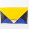 Contrast color PU leather envelop wallet