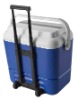 Convenient blue hotselling cooler box with wheel