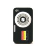 Cool Camera Lens Silicone Case For iPhone 4/4S (Black)