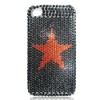 Cool Five-pointed Star Pattern Rhinestone Case for iPhone 4 4G (1004505Y)