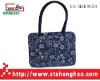 Cosmetic bag microfiber with flowers printing