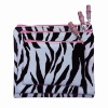 Cosmetic pouch with zebra printing