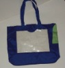 Cotton bag blue with pvc window