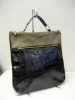 Cow Leather in Croco Pattern Shoulder Bag