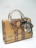 Cow Leather in Snake Pattern Tote Bag