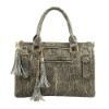 Cowhide Cobra Retro Tassels Genuine Leather Handbag&Messenger Bag