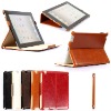 Crazy horse folding stand for ipad 2 leather case