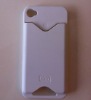 Credit ID Card Holder Back Case Cover for iPhone 4 4G NEW White
