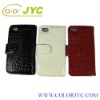 Crocodile Flip Wallet Leather Case for iPhone 4