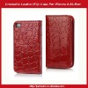 Crocodile Leather Flip Case For iPhone 4S 4-Red