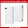 Crocodile Leather Flip Case For iPhone 4S 4-White