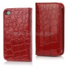 Crocodile Leather Flip Case for iPhone 4 4S Mobile Phone