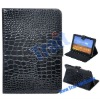 Crocodile Lines Pattern Stand Leather Case for Samsung Galaxy Tab 8.9 P7300/P7310(Black)