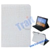 Crocodile Lines Pattern Stand Leather Case for Samsung Galaxy Tab 8.9 P7300/P7310(White)
