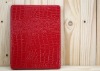 Crocodile grainly flip leather cover for ipad 2