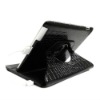 Crocodile line 360 rotary synthetic leather cover with Charging battery for iPad 3