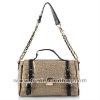 Crocodile pattern leather tote&messenger handbag