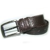 Crocodile printed leather man belt