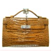 Crocodile printed leather purse handbag casual style