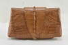 Crocodile short  clutch bag with chain  shoulder